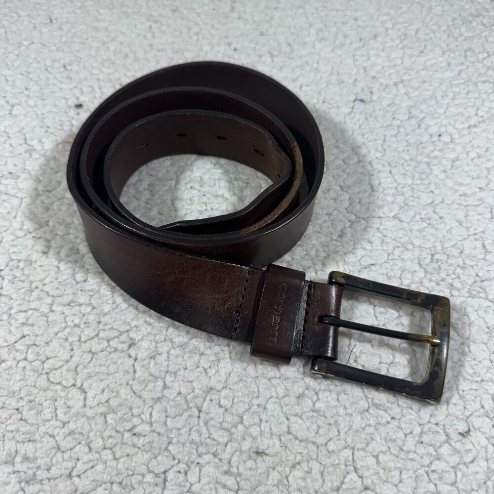 Carhartt Men's Burnished Leather Box Buckle Belt Brown Size 40